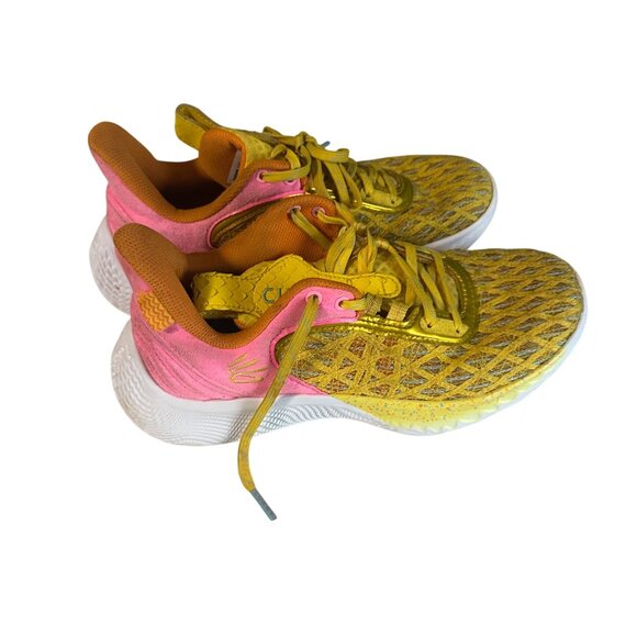 Under Armour Flow Sesame Street yellow orange pink sneakers size 5.5 Y - Picture 6 of 6